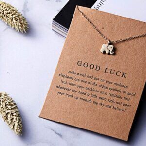 Good Luck Elephant Indie Boho Gold Charm Necklace